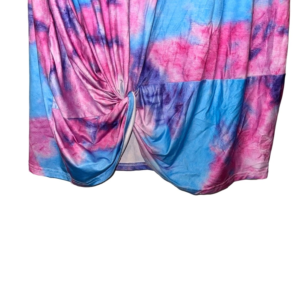 SHEIN Pink and Purple V-Neck MooMoo with Knotted Hem - Picture 3 of 5